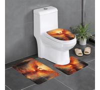 Set di 3 tappetini da bagno antiscivolo, 61 x 40,6 cm, motivo: YYHWHJDE The Phoenix Reborn in Fire, rettangolari, a forma di U e a forma di O, per WC, toeletta e bagno