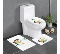 Set di 3 tappetini da bagno antiscivolo - 61 x 40,6 cm WHJDPP Alien Playing The Pipa stampato rettangolare, a forma di U e tappeti a forma di O per WC, toeletta e bagno