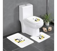 Set di 3 tappetini da bagno antiscivolo, 61 x 40,6 cm, WHJSSF Panda su una banana, tappeti ovali e rettangolari per WC, toeletta e servizi igienici