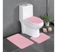 Set di 3 tappetini da bagno antiscivolo WHJSSF Water Red Picture Contour, ovali e rettangolari per WC, toeletta e servizi igienici, 61 x 40,6 cm