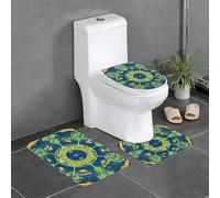 Set di 3 tappetini da bagno con totem Yin Yang, morbidi, assorbenti, antiscivolo, adatti per bagni, servizi igienici, ecc.