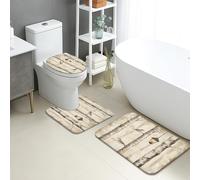 Set di 3 tappetini da bagno con uccelli su betulla, ispirati alla natura, vintage, rustici, assorbenti, antiscivolo, a forma di U, lavabili, decorazione primaverile, ad asciugatura rapida, in memory