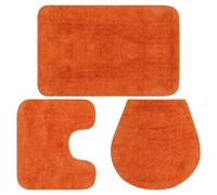 Set di 3 tappetini da bagno in tessuto vidaXL, colore arancione