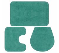 Set di 3 tappetini da bagno in tessuto vidaXL, colore turchese