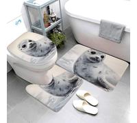 Set di 3 tappetini da bagno super assorbenti, tappetino da bagno antiscivolo, lavabile, tappetino contorno e copriwater copriwater, pittura con sigillo di arpa, tappetini da bagno per bagno e doccia