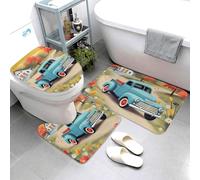 Set di 3 tappetini da bagno super assorbenti, tappetino da bagno antiscivolo, lavabile, tappetino per WC e pick-up camion, tappetini da bagno per bagno e doccia