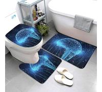 Set di 3 tappetini da bagno super assorbenti, tappetino da bagno antiscivolo, lavabile, tappetino per WC con intelligenza artificiale cervello, tappetino da bagno per bagno e doccia