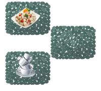 Set di 3 tappetini protettivi per cucina e bagno, in PVC, ritagliabili, adatti per lavello, morbidi, in acciaio inox, resistenti ai graffi nel lavello
