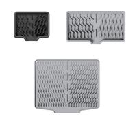Set di 3 tappetini scolapiatti, antiscivolo, impermeabili, per lavello, per piatti con superficie inclinata, per un drenaggio ottimale dell'acqua (F, 39,6 x 32,7/12 x 10/25 x 14 cm)