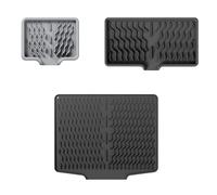 Set di 3 tappetini scolapiatti, antiscivolo, impermeabili, per lavello, per piatti con superficie inclinata, per un drenaggio ottimale dell'acqua (G, 39,6 x 32,7/12 x 10/25 x 14 cm)