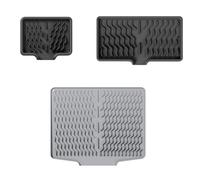 Set di 3 tappetini scolapiatti, antiscivolo, impermeabili, per lavello, per piatti con superficie inclinata, per un drenaggio ottimale dell'acqua (C, 39,6 x 32,7/12 x 10/25 x 14 cm)