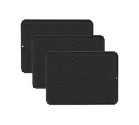 Set di 3 tappetini scolapiatti in silicone per stoviglie, antiscivolo e impermeabile, tappetino scolapiatti per lavello da cucina (D, 38,1 x 28 x 0,32 cm)
