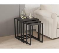 Set di 3 tavole da nido, colore nero e antracite, 100% melamina rivestita, Iron Legs, Large: 44 x 52 x 45 cm, medio: 39 x 49 x 45 cm, taglia piccola: 34 x 46 x 45 cm, design moderno per la casa e