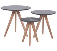 Set di 3 tavolini da caffè grigi in legno - Vegas