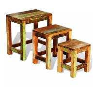 vidaXL Tavolini Impilabili Set 3 pz in Legno Vintage di Recupero