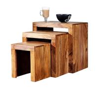 Set di 3 TAVOLINO D´APPOGGIO Madeira | Bruno, sheesham, 45 cm, 35 cm, 25 cm |
