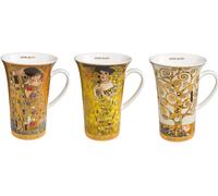 Set Di 3 Tazze Gustav Klimt ALLE MOTIVE H. 15cm 500ml Goebel Porcellana