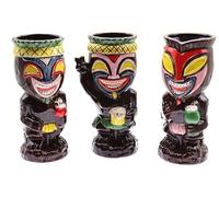 Set di 3 tazze Tiki Polinesiano Bicchiere da Cocktail Tiki Set di Tazze in Ceramica Ispirazione Cultura Polinesiana Bevande esotiche e tropicali hawaiane cocktail
