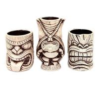 Set di 3 tazze Tiki Toscano Set regalo Bicchiere da Cocktail Tiki Set di tazze in ceramica Kane Kanaloa Lono Ispirazione Cultura Polinesiana Bevande esotiche e tropicali