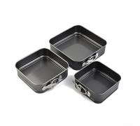 Set di 3 teglie quadrate per torte con non, ideali per fare torte e dolcetti