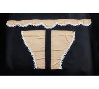 Set di 3 tende decorative in peluche con pompon bianchi per camion Volvo (Beige)
