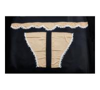 Set Di 3 Tende In Velluto Beige Con Frange Bianche Per DAF Scania Volvo