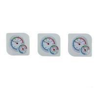 Set di 3 termometri e igrometro per interni ed esterni, per giardino, casa, ufficio, temperatura e umidità, stazione meteorologica analogica, montaggio a parete, senza batteria necessaria, confezione