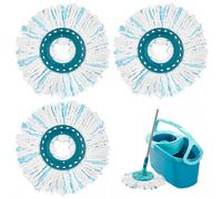 Set di 3 testine di ricambio per Leifheit Clean Twist Disc Mop Micro Set, sistema a 2 fibre per mocio rotondo per pavimenti, compatibile con