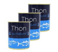 Set di 3 tonno naturale intero - Scatola 800 g