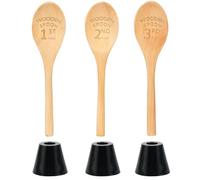 Set di 3 trofei in Legno con Base 1°, 2° e 3° Posto, Cucchiaio Premio Cucchiaio Staccabile, Premio Divertente Peperoncino Cook off Premio Trofeo di Cucina Personalizzato per Bake off Chili