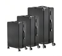 Set di 3 trolley portatili Basic in ABS, 20", 24", 28", 4 ruote universali, con maniglia telescopica e serratura, ABS Introduzione:Stai ancora cercando un trolley che possa trasportare carichi pesanti