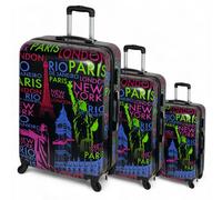 Set di 3 Trolley Valigie Rigide da Viaggio Valigia Bagaglio a Mano Media Grande