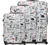 Set di 3 Trolley Valigie Rigide da Viaggio Valigia Bagaglio a Mano Media Grande