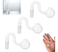 Set di 3 tubi per bong in vetro, 14 mm, per bruciatori di olio, maschi, in vetro borosilicato trasparente, per bong d'acqua, progetti fai da te, aromaterapia e applicazioni di laboratorio (3 pezzi