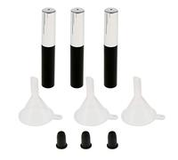 Set di 3 tubi vuoti per mascara da 4 ml con bacchetta per ciglia e inserti in gomma, colore nero