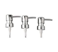 Set di 3 ugelli a pompa per lozioni a testa rotonda in ABS, progettati per una facile erogazione di lozioni e saponi, adatti a bottiglie standard da 28/400 (3 pezzi) argento)
