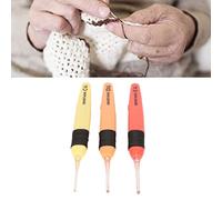 Set di 3 Uncinetti Luminosi per Lavori a Maglia, 2,5 mm 3,0 mm 3,5 mm, Filati Artigianali