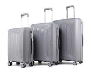 Set di 3 valigie 36-67-98 litri ABS con 4 ruote Argento Royalty Line RLLTS18747-SIL - Nouvo