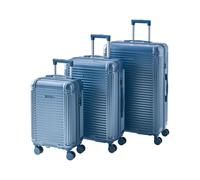 Beliani Set di 3 valigie con lucchetto TSA cerniera antifurto ruote silenziose 3 misure ferro materiale sintetico blu