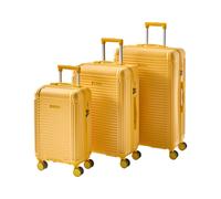 Beliani Set di 3 valigie con lucchetto TSA cerniera antifurto ruote silenziose 3 misure ferro materiale sintetico giallo