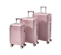 Beliani Set di 3 valigie con lucchetto TSA cerniera antifurto ruote silenziose 3 misure ferro materiale sintetico rosa