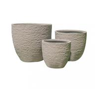 Set di 3 vasi Ciclamino in Fibra di argilla Beige