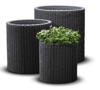 SET DI 3 VASI CILINDRI KETER S+M+L - GRAFITE - KT 92 0453