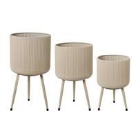 Set di 3 vasi con Gambe in Metallo Bianco, 25 x 46 x 25 cm