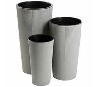 Set di 3 vasi da fiori in legno grigio URBANIKA ECO.