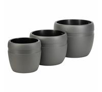 Set di 3 vasi da fiori LUNA CLASSIC color antracite.