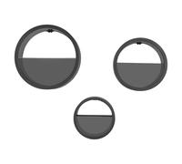 Set di 3 vasi da parete decorativi, da appendere alla parete, per piante da interni, piante grasse, piante artificiali (nero, trasparente)