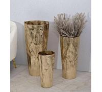 Set di 3 vasi Guapore, Complemento d'arredo, Anfora, Accessorio d'arredo, 41x39 h83 cm, Oro