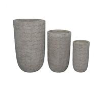 Set di 3 vasi in fibra di sintetica Varie Dimensioni Grigio VivaGarden VA801035