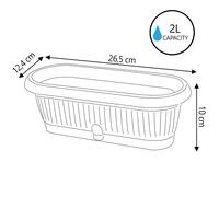 Set di 3 vasi ovali Terra DCK classici terracotta sottili scanalature plastica